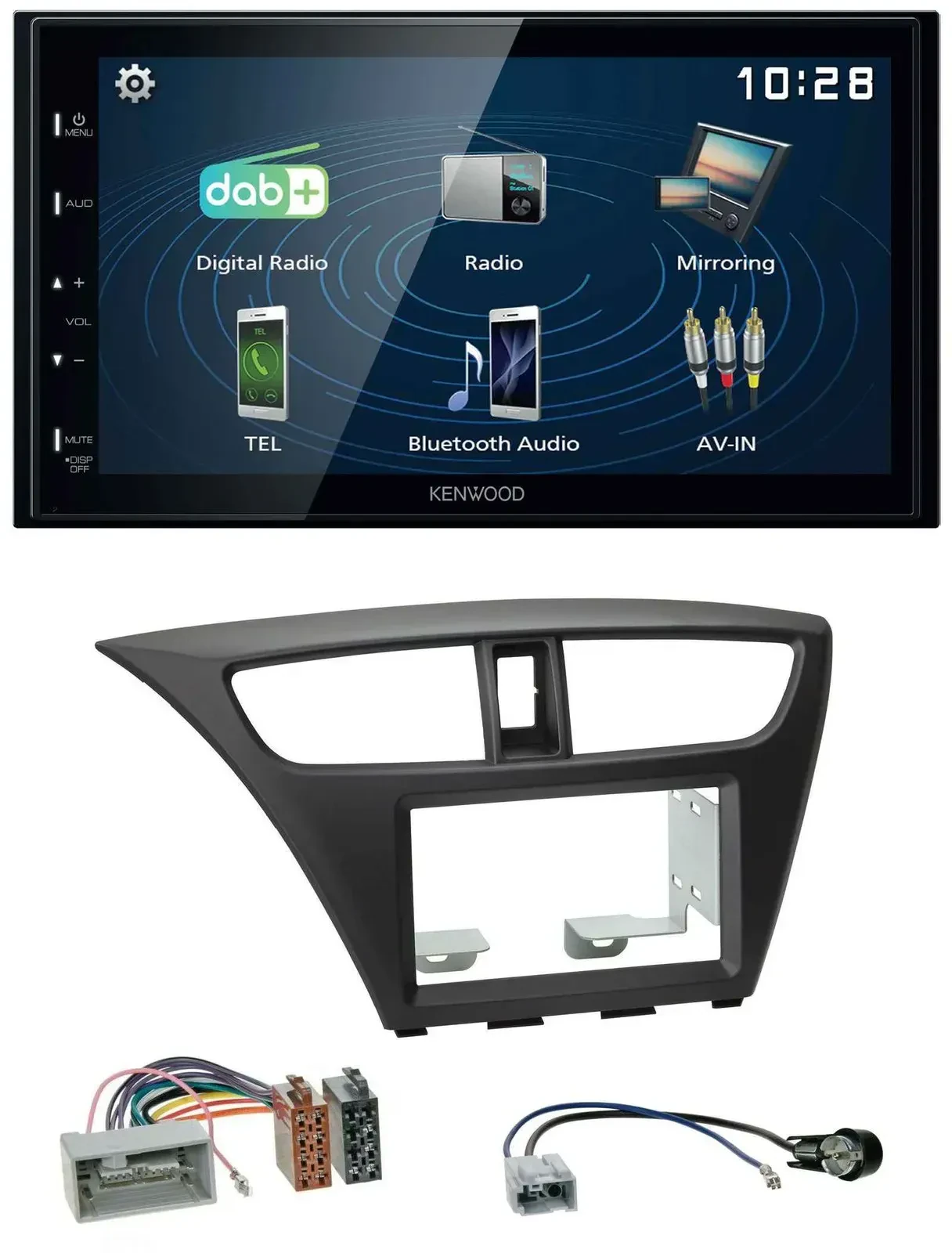 Автомагнитола для Honda Civic Hatchback (с 2012) Kenwood 2 DIN, Bluetooth, USB, MP3, DAB