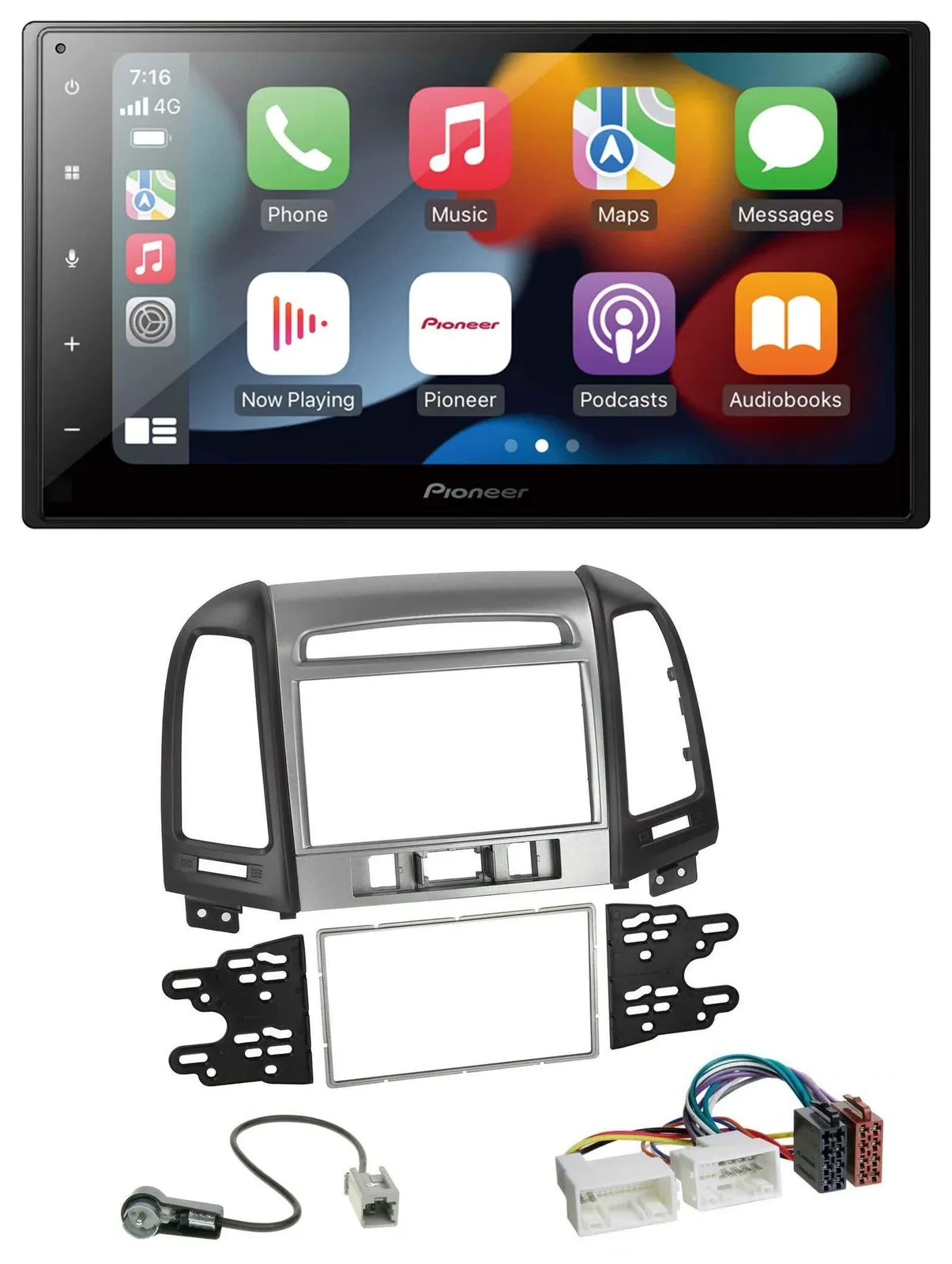 Pioneer DAB Bluetooth 2DIN USB MP3 Autoradio für Hyundai Santa Fe 3 Schalter 06-