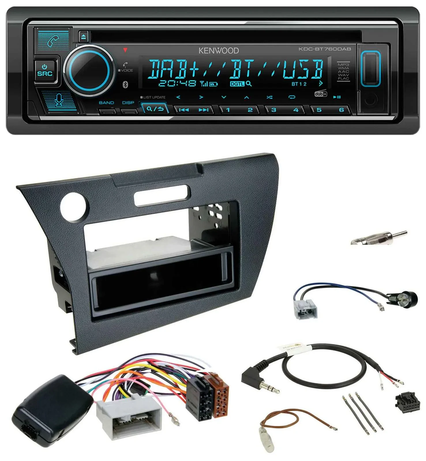 Kenwood Lenkrad Bluetooth DAB USB CD Autoradio für Honda CR-Z 2010-2013