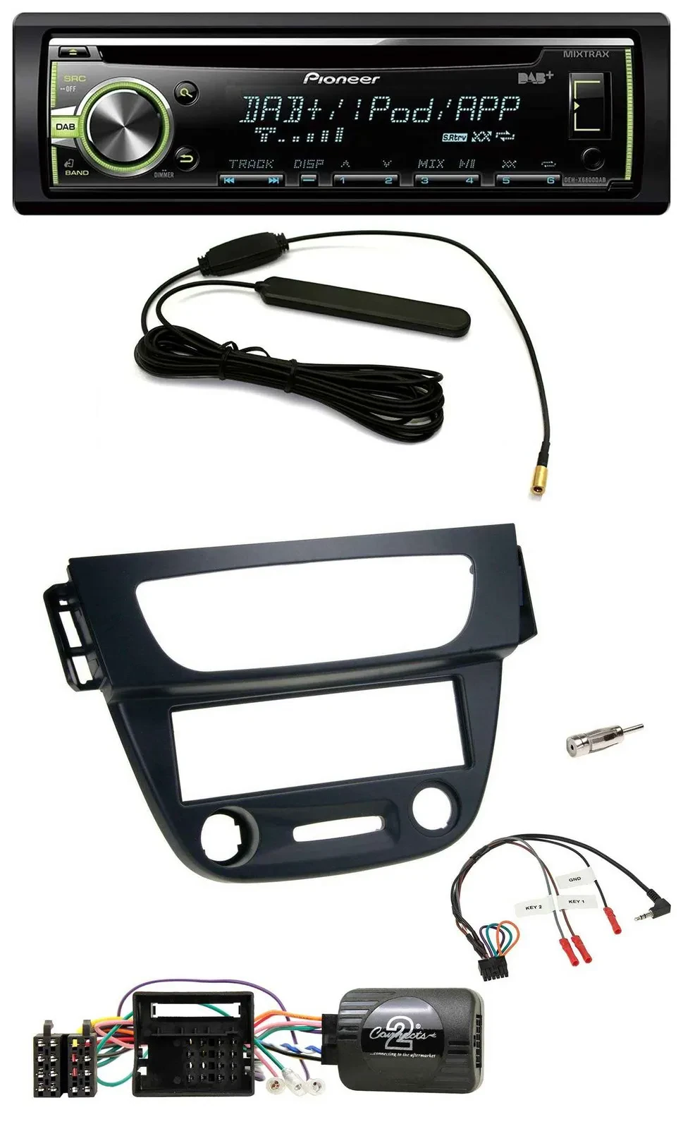 Автомагнитола Pioneer MP3, CD, USB, DAB для Renault Megane III (2009–2012), черный