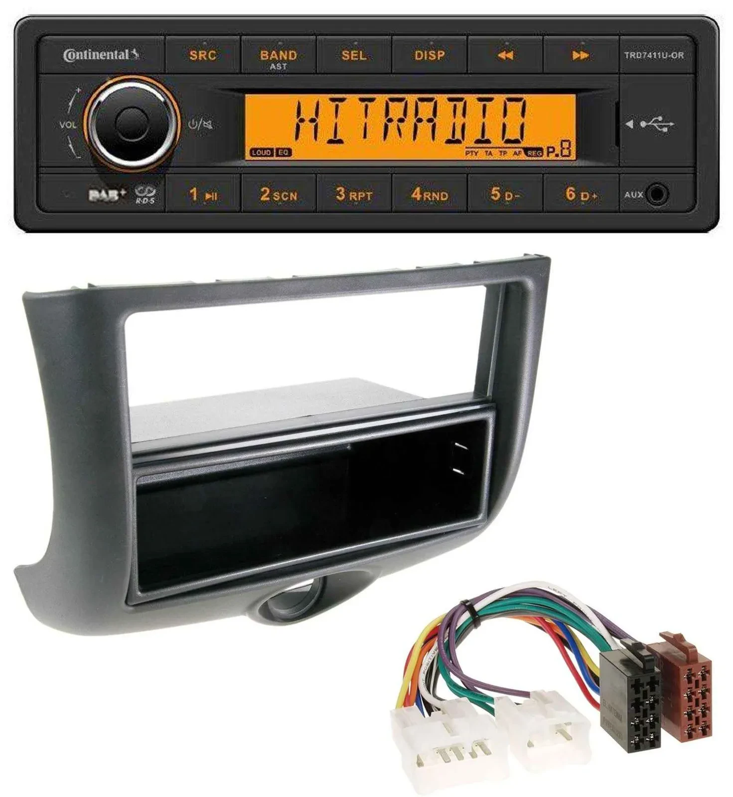 Continental 1DIN DAB MP3 AUX USB Autoradio für Toyota Yaris (1999-2003)