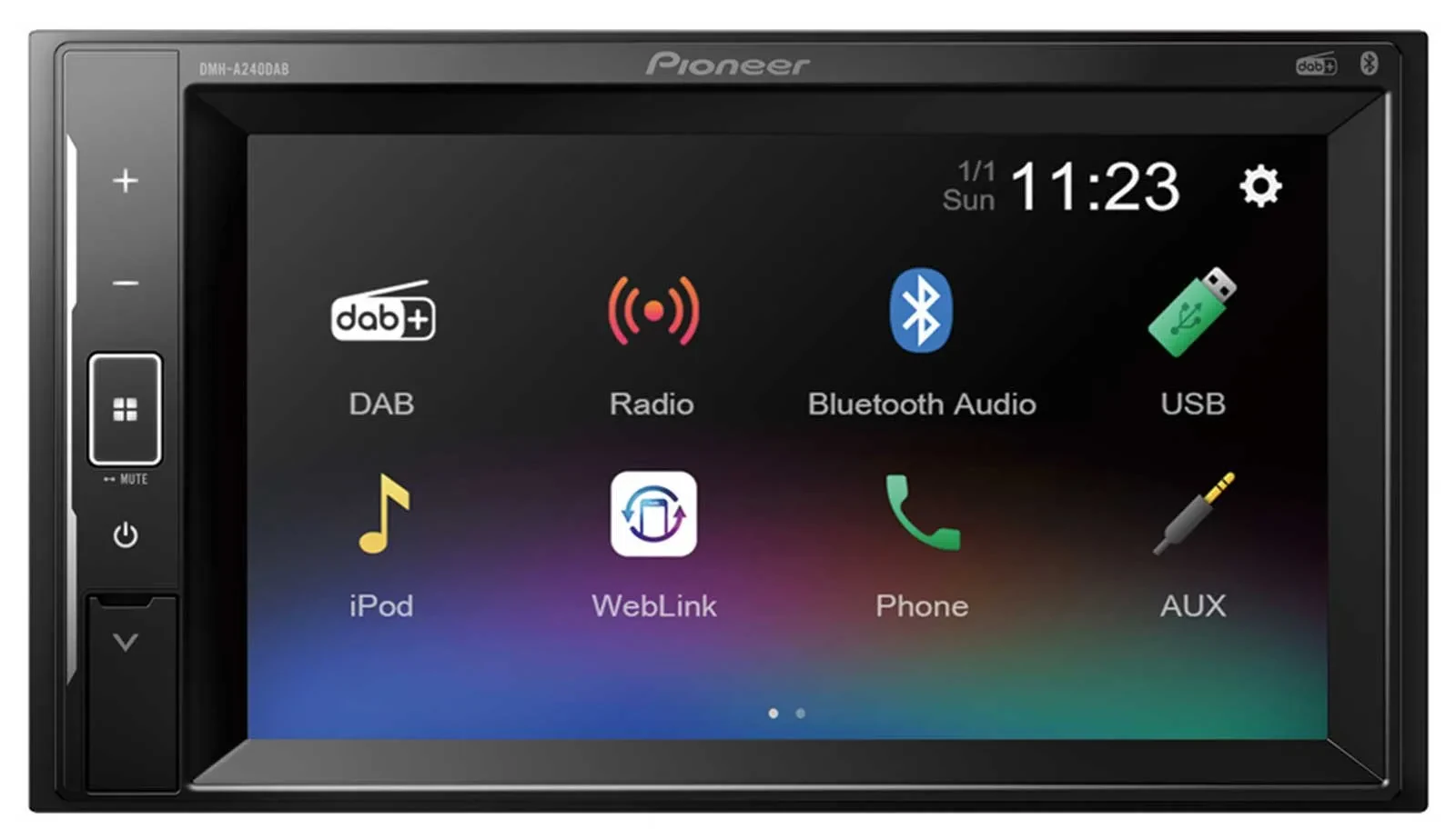 Автомагнитола Pioneer DMH-A240DAB 2-DIN сенсорный экран, DAB, Bluetooth, USB, iPod