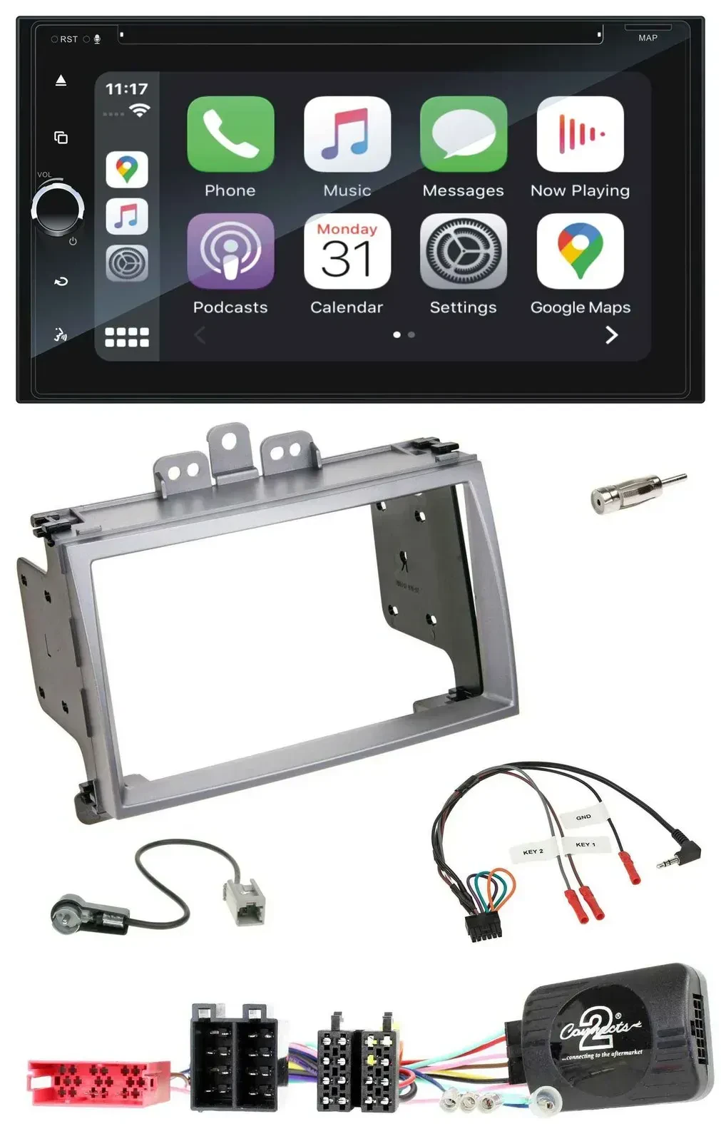Blaupunkt 2DIN Bluetooth DAB USB DVD Lenkrad Autoradio für Hyundai i20 2009-2012