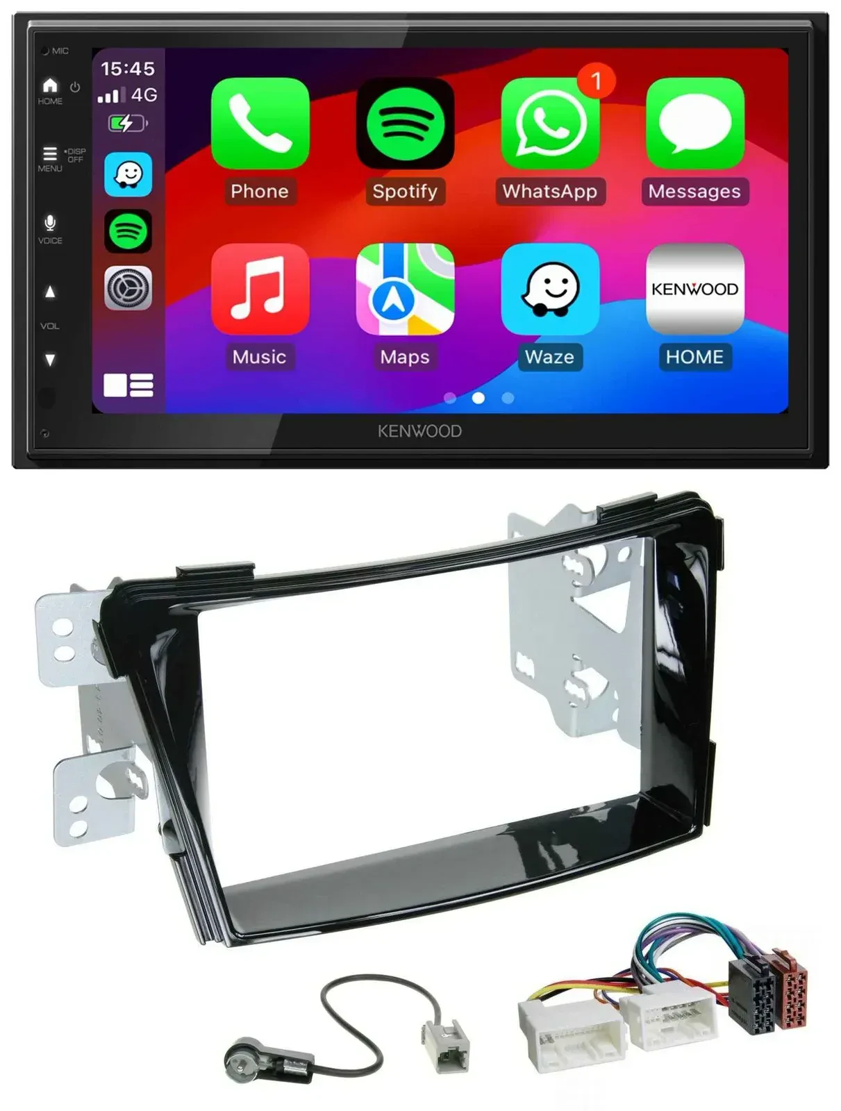 Автомагнитола для Hyundai i40 (VF, с 2011) Kenwood 2-DIN, DAB, Bluetooth, USB, MP3, черный глянец