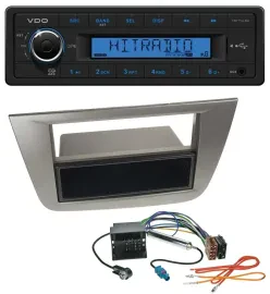 VDO AUX 1DIN MP3 USB Autoradio für Seat Altea Toledo ab 05 Anthrazit-metallic