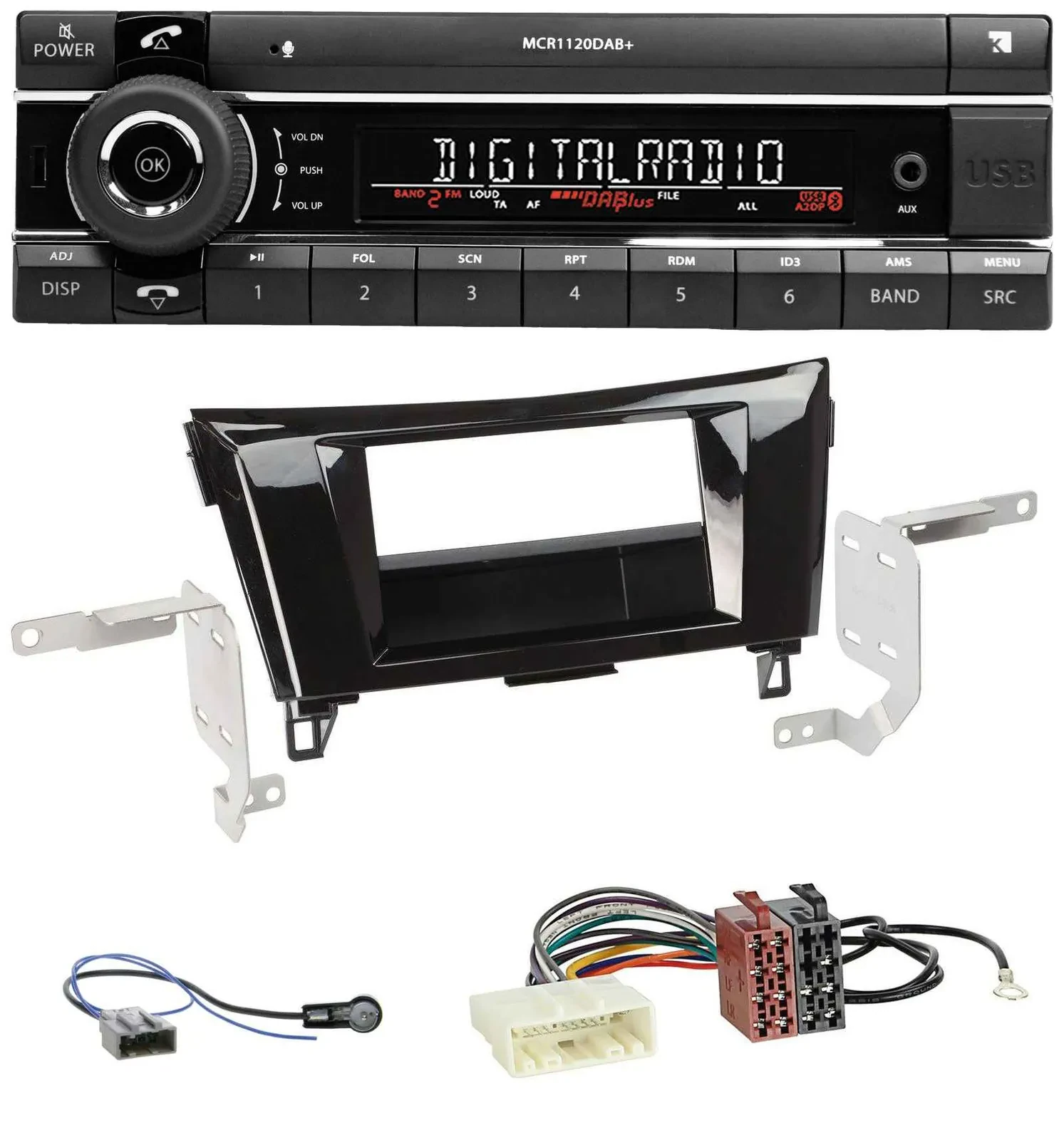 Kienzle Bluetooth MP3 USB DAB Autoradio für Nissan Qashqai X-Trail ab 2014