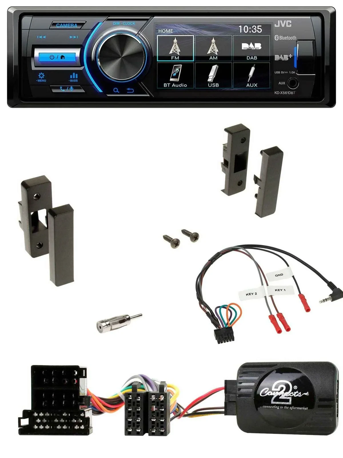 JVC Bluetooth Lenkrad USB DAB Autoradio für Audi A3 8L 1996-2000