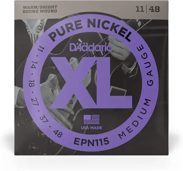 Струны для электрогитары D'Addario EPN115 XL PURE NICKEL 11-48