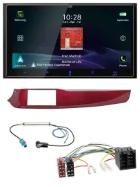 JVC USB Bluetooth 2DIN DAB MP3 Autoradio für Alfa Giulietta 10-13 rot glänzend