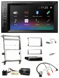 Pioneer DAB Lenkrad 2DIN Bluetooth USB Autoradio für Hyundai IX55 2009-2012 silb