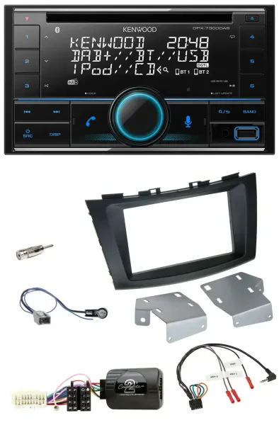 Kenwood CD 2DIN DAB USB Lenkrad Bluetooth Autoradio für Suzuki Swift ab 2011