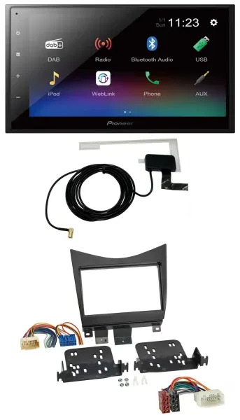 Pioneer DAB MP3 Bluetooth 2DIN USB Autoradio für Honda Accord 02-08 schwarz