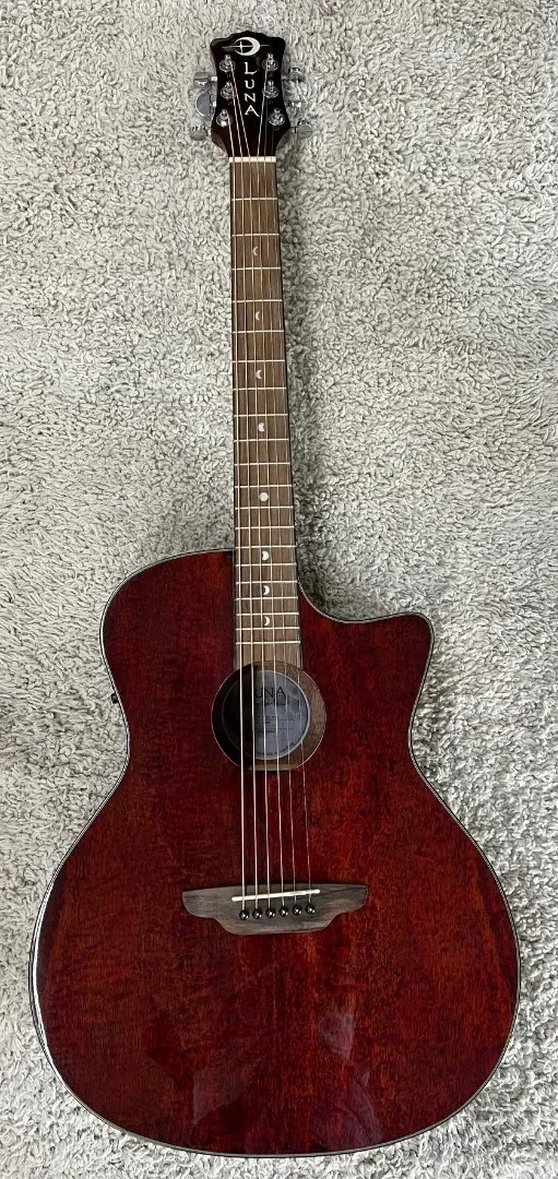 Luna GYP E EU TRD Gypsy Eucalyptus Grand Concert Acoustic Electric Guitar