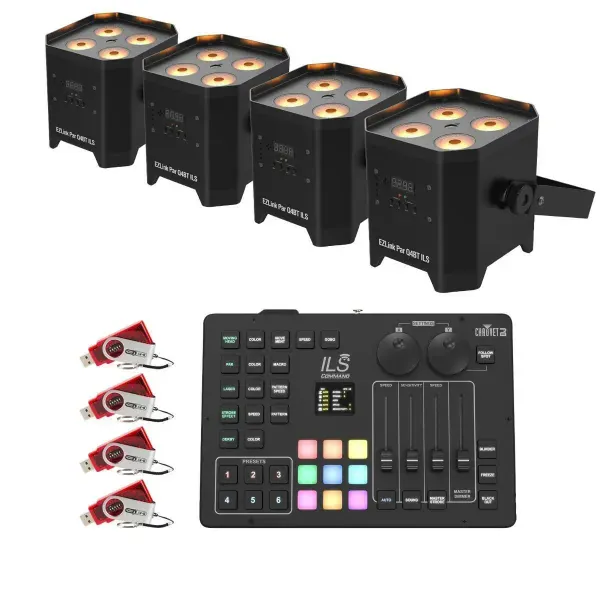 Светодиодный прибор Chauvet DJ EZLink Par Q4BT ILS с контроллером (4 штуки)