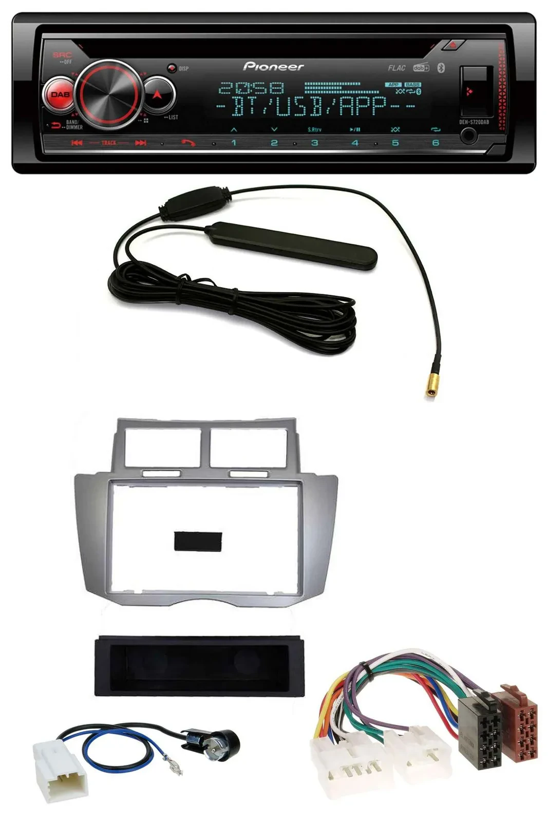 Автомагнитола Pioneer для Toyota Yaris (2007–2011) USB, DAB, MP3, Bluetooth, CD