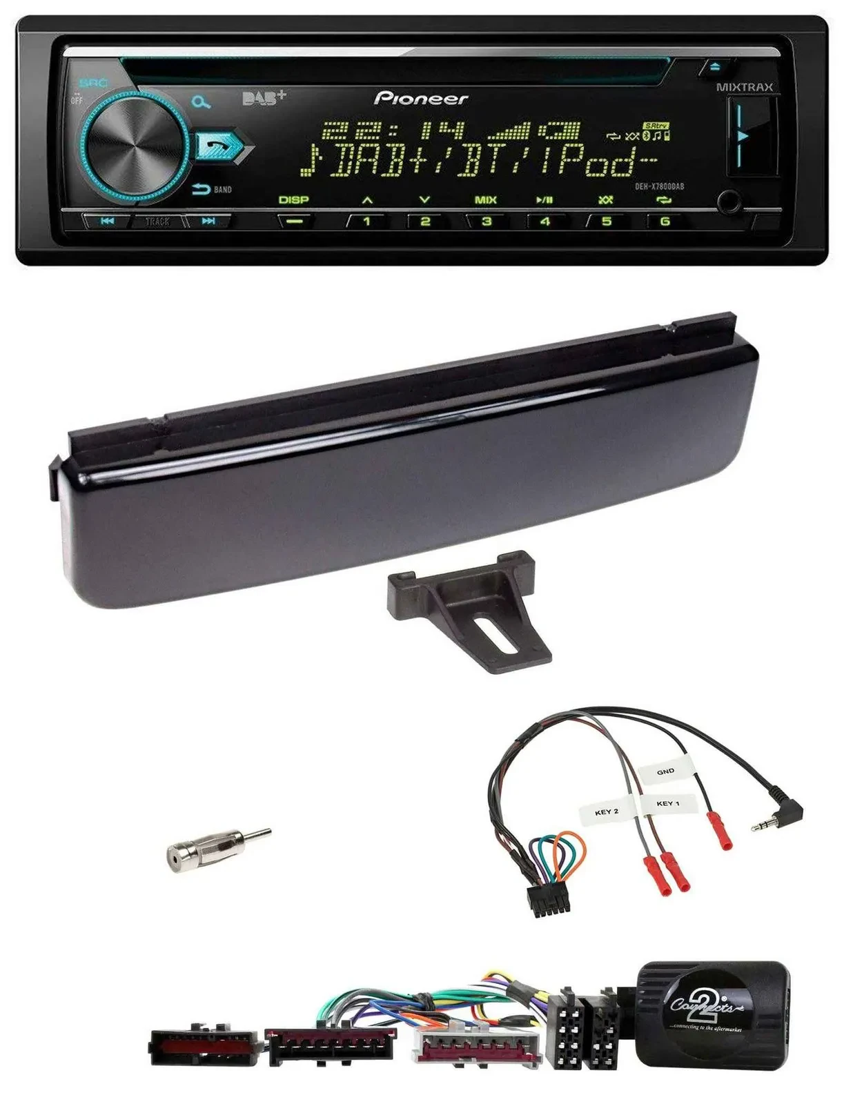 Pioneer DAB Lenkrad CD USB Bluetooth Autoradio für Ford Mondeo Focus piano-schwa