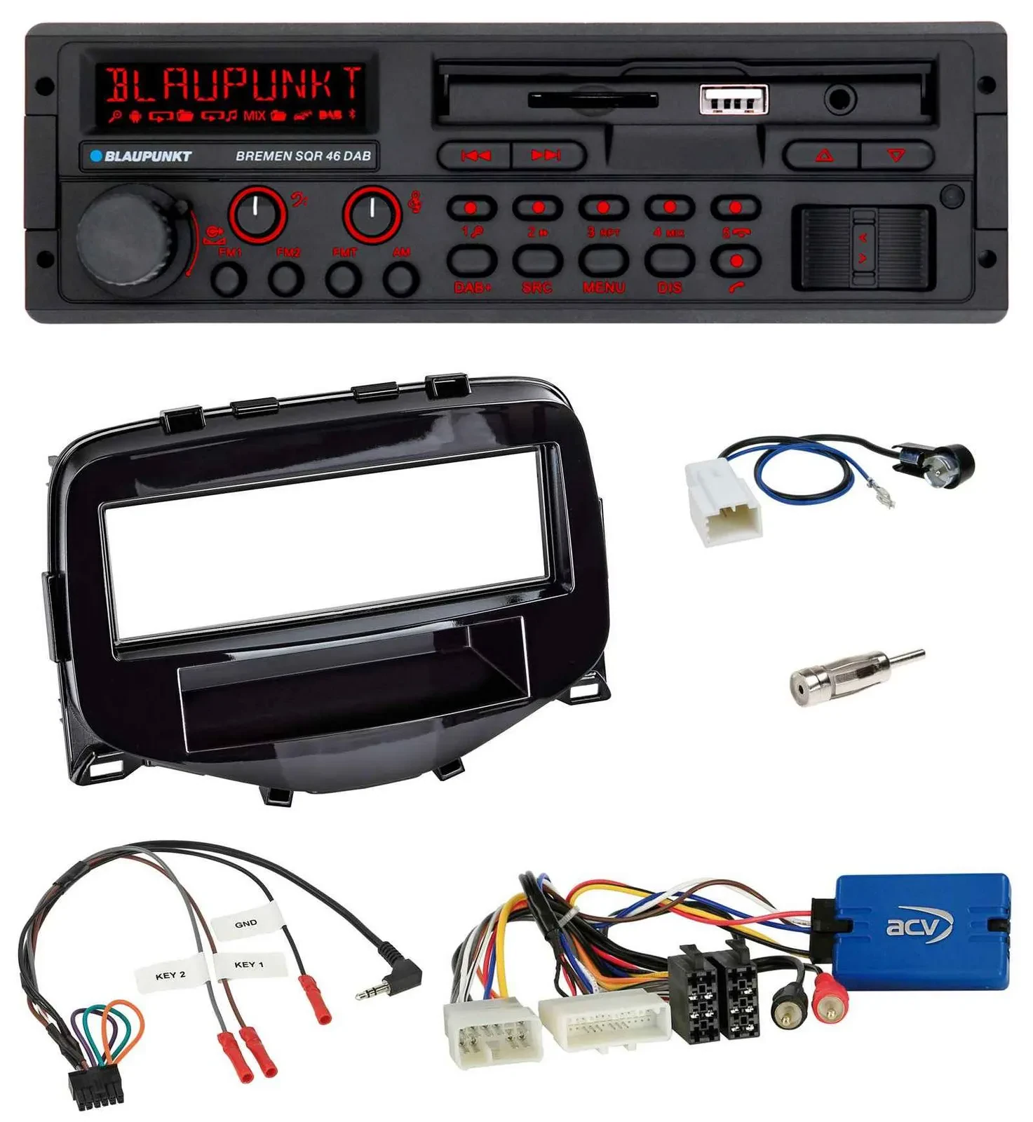 Blaupunkt SD Lenkrad USB Bluetooth DAB Autoradio für Toyota Aygo 2014-2021