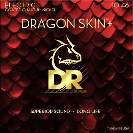 Струны для электрогитары DR Strings DEQ-10 Dragon Skin+ Coated Quantum Nickel 10-46