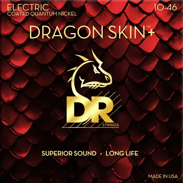 Струны для электрогитары DR Strings DEQ-10 Dragon Skin+ Coated Quantum Nickel 10-46