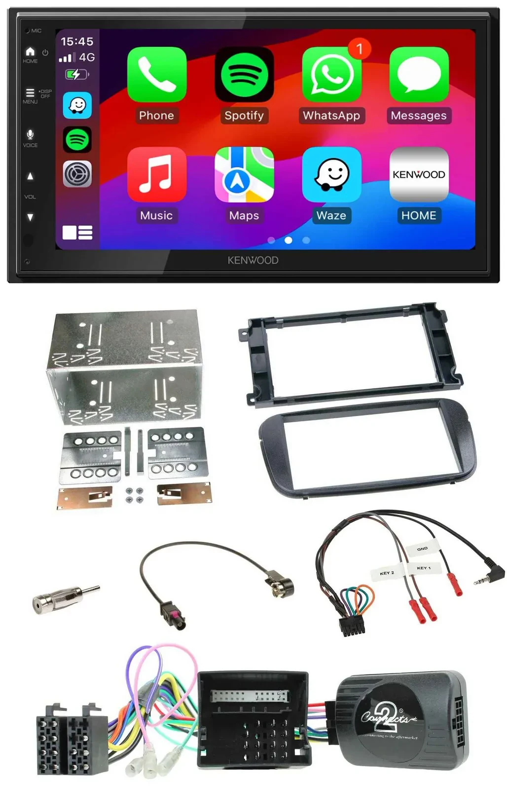 Kenwood Lenkrad USB DAB 2DIN Bluetooth Autoradio für Ford S-Max Mondeo Profi sch