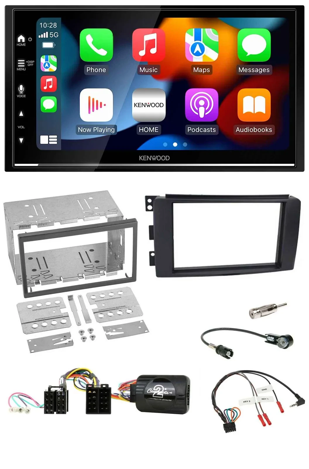 Kenwood DAB USB Bluetooth 2DIN Lenkrad Autoradio für Smart ForFour 2004-2006