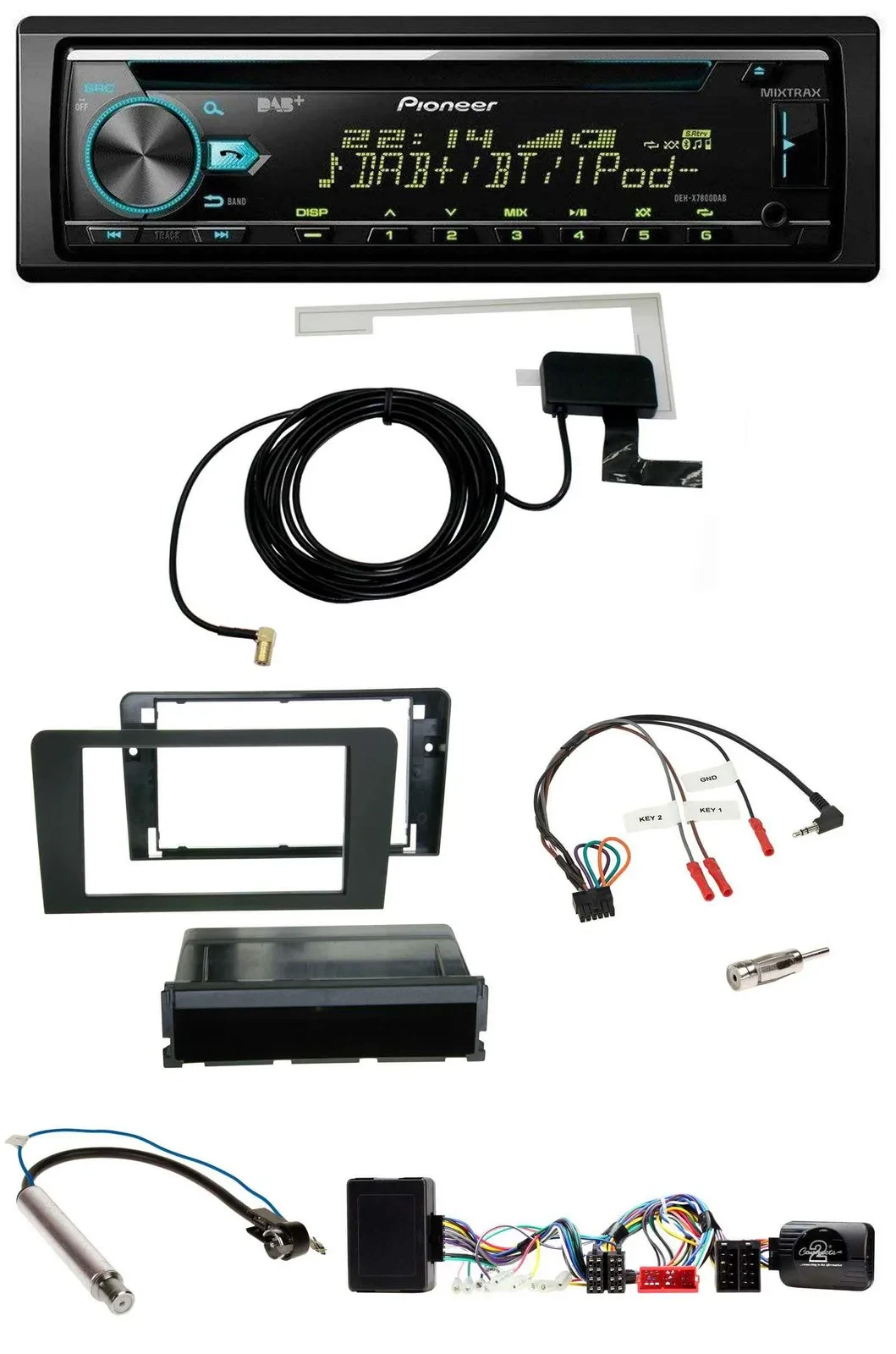 Pioneer MP3 Lenkrad CD USB DAB Autoradio für Audi A3 Symphony Aktivsystem ISO 8P