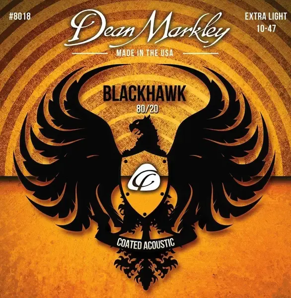 Комплект струн для акустической гитары Dean Markley Blackhawk 80/20 DM8018, 10-47