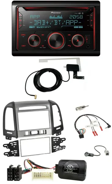 Pioneer 2DIN Lenkrad DAB USB CD Bluetooth Autoradio für Hyundai Santa Fe 3 Schal