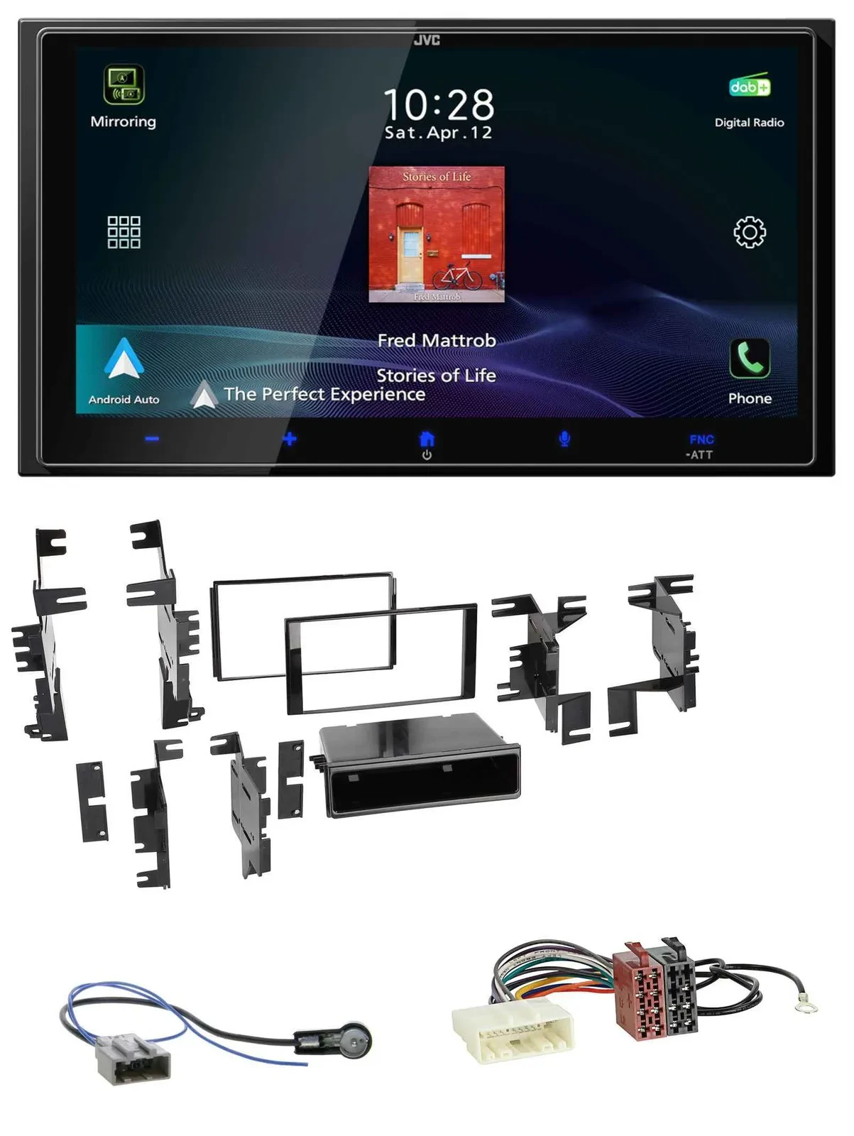 JVC USB Bluetooth 2DIN DAB MP3 Autoradio für Nissan Micra 13-17 schwarz glänzend