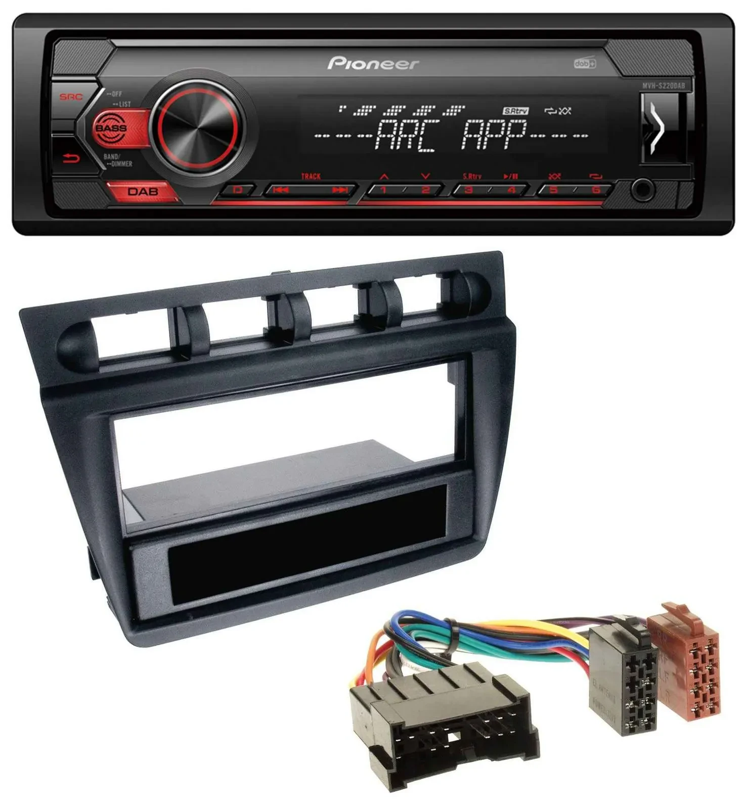 Pioneer DAB 1DIN MP3 AUX USB Autoradio für Kia Picanto (ab 2006) - schwarz