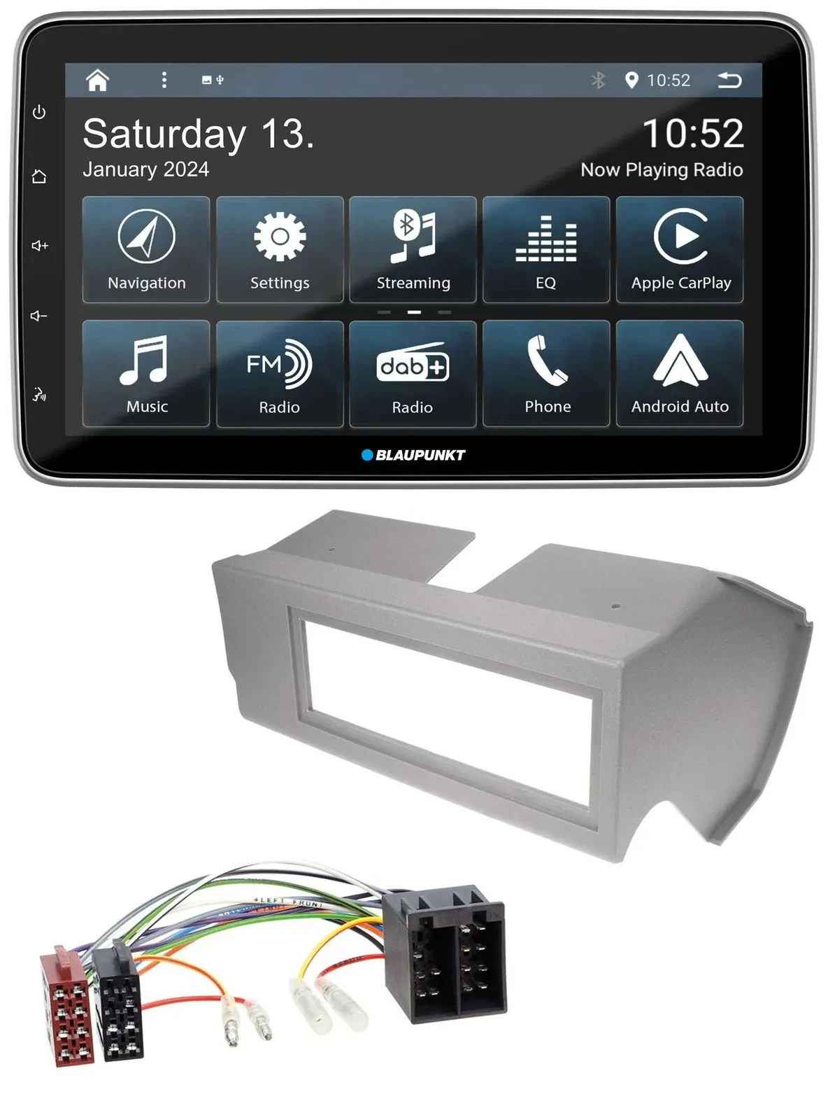 Blaupunkt USB DAB SD MP3 Bluetooth Autoradio für Fiat Panda (bis 2002) - grau