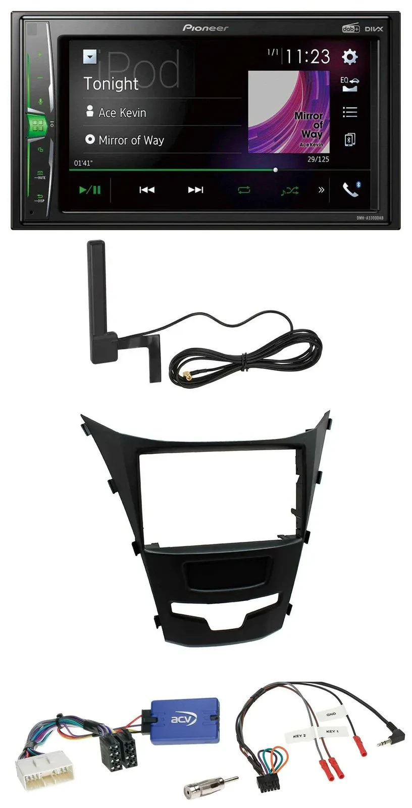 Pioneer MP3 DAB Lenkrad 2DIN Bluetooth Autoradio für SSangYong Korando ab 13 Tas