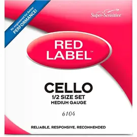 Струны для виолончели Super Sensitive Red Label Series Cello String Set 1/2 Size, Medium