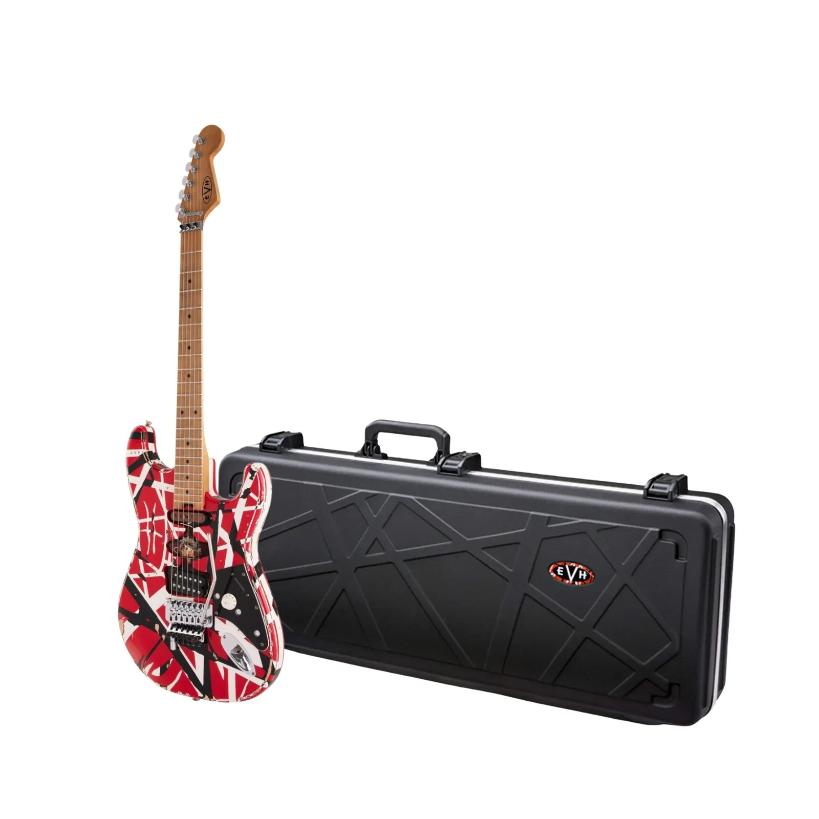 EVH Striped Series Frankenstein Frankie 6 String Electric Guitar Red with Case
