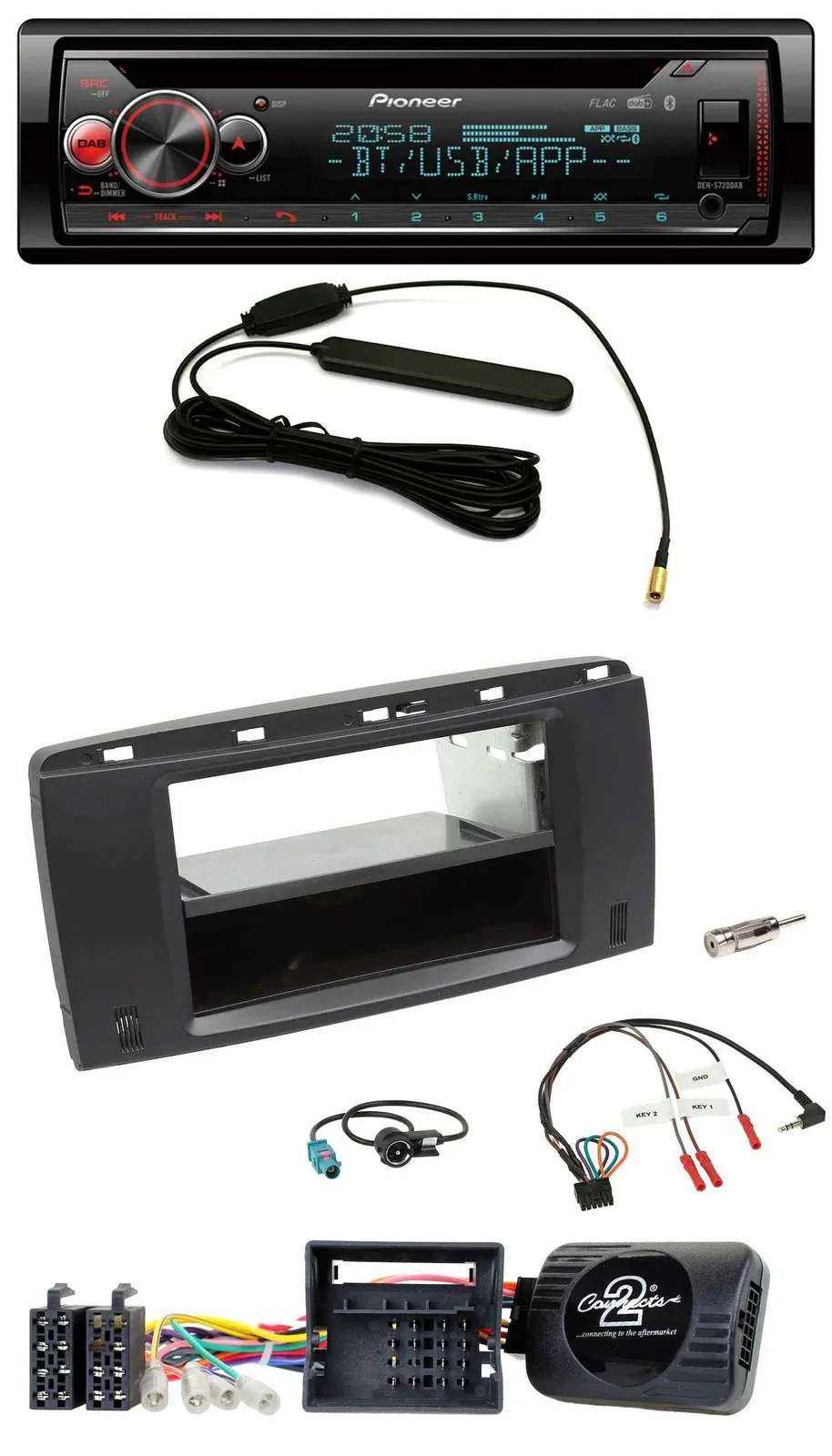 Автомагнитола Pioneer USB DAB Bluetooth CD для Mercedes R-Class W251 с поддержкой управления на руле