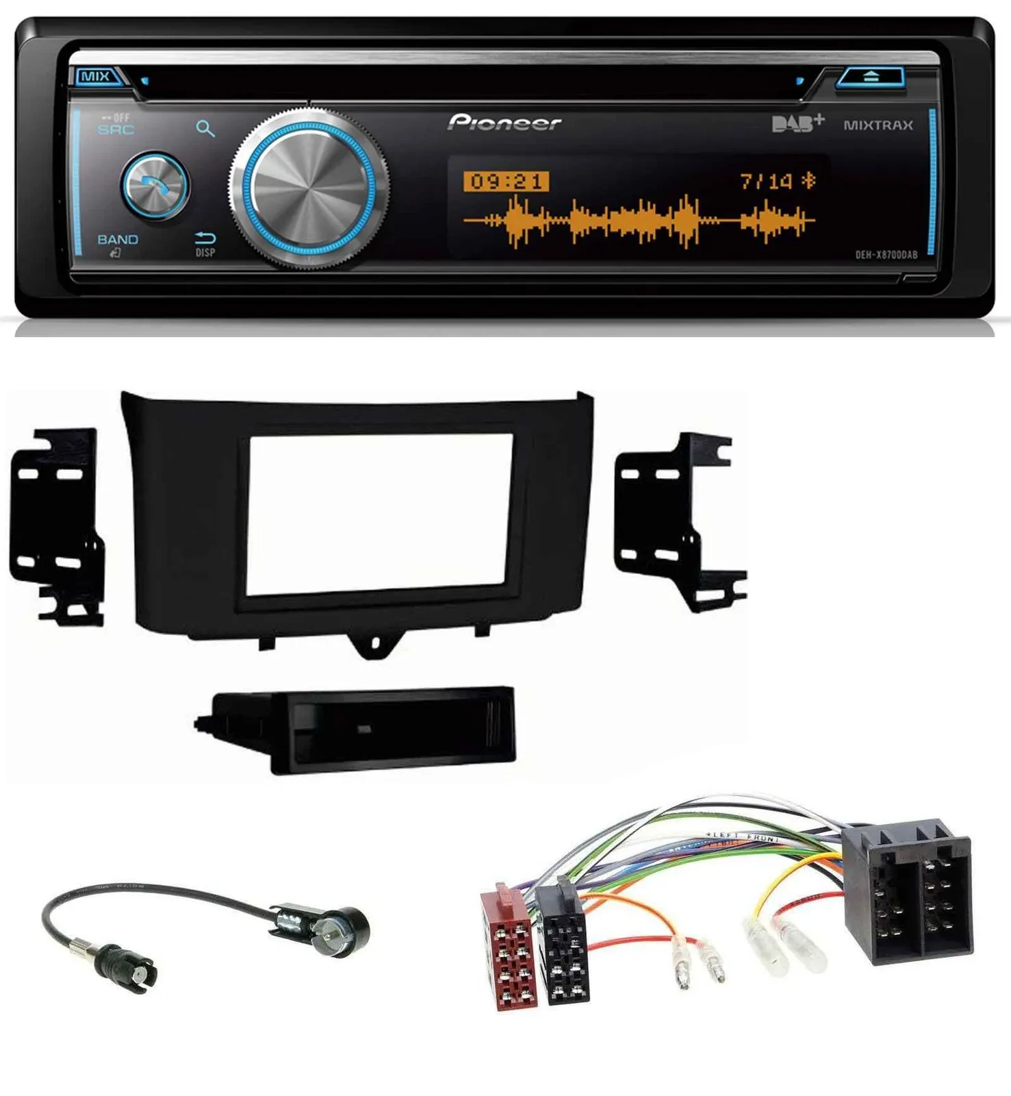 Pioneer MP3 DAB USB CD Bluetooth Autoradio für Smart ForTwo (2010-2015)