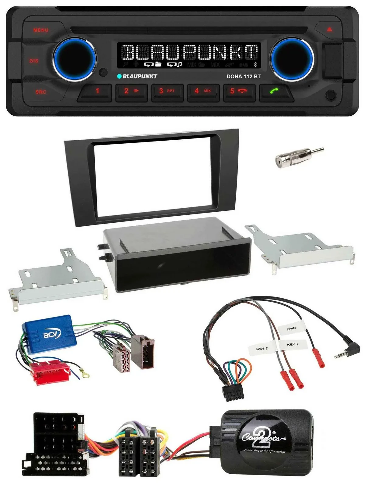 Blaupunkt Lenkrad MP3 CD Bluetooth USB Autoradio für Audi A4 B5 1999-2001 Aktivs