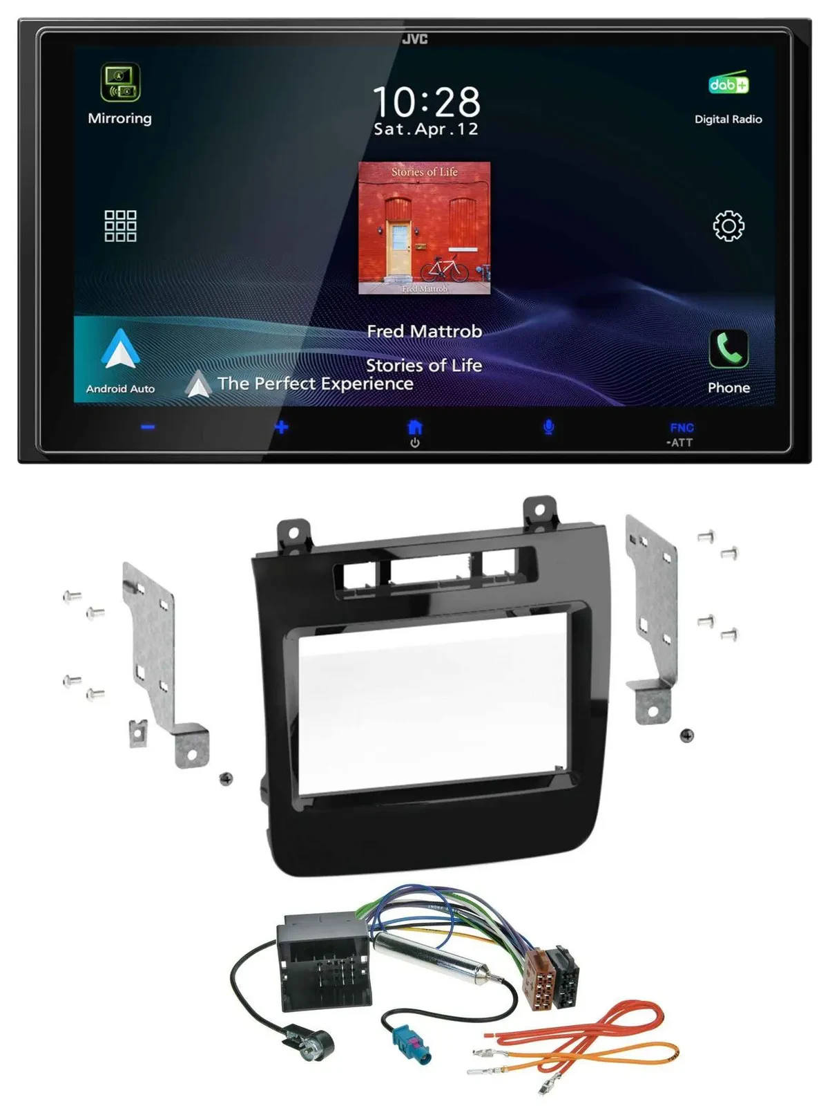 JVC USB Bluetooth 2DIN DAB MP3 Autoradio für VW Touareg (2010-2014)