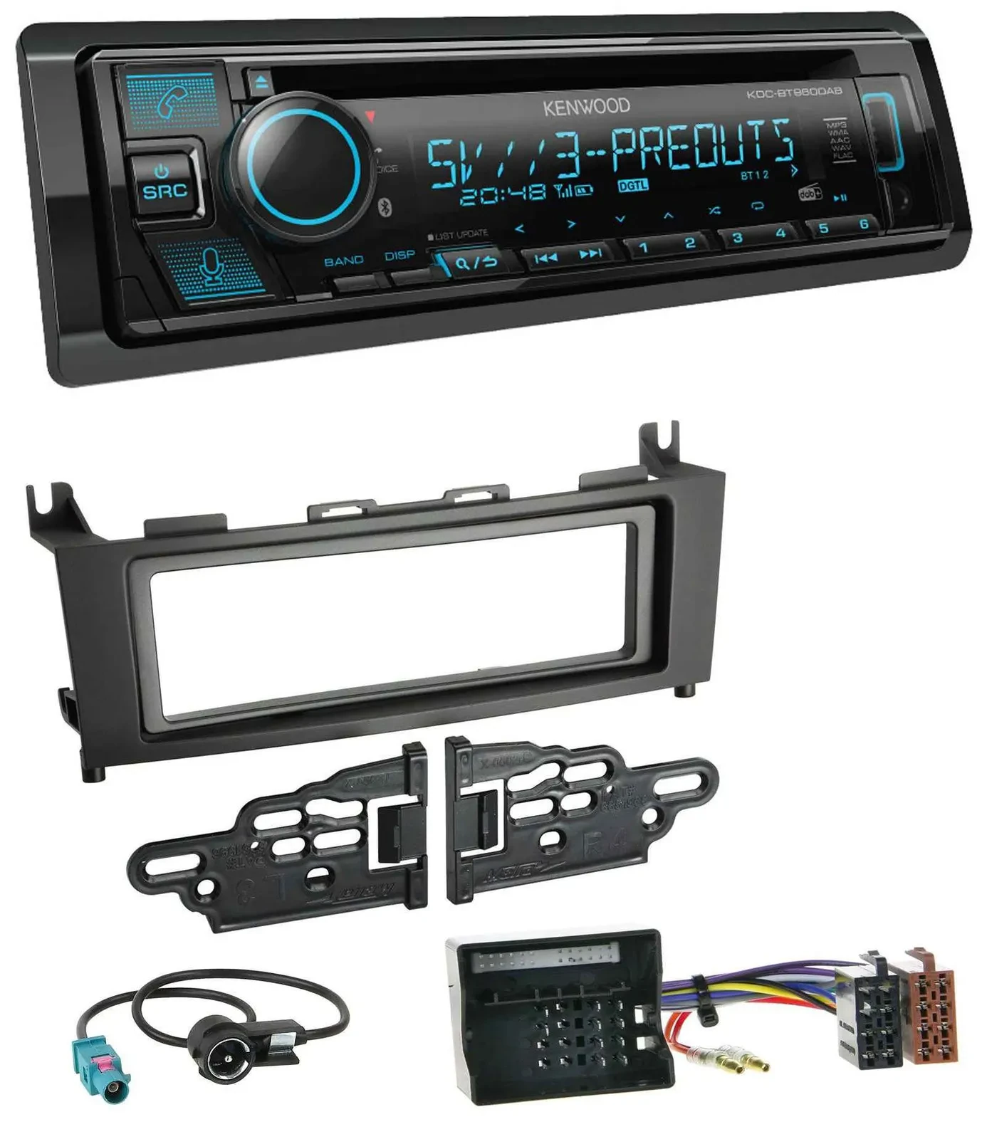 Автомагнитола для Mercedes GLK (2008–2012) Kenwood Bluetooth USB CD MP3 DAB