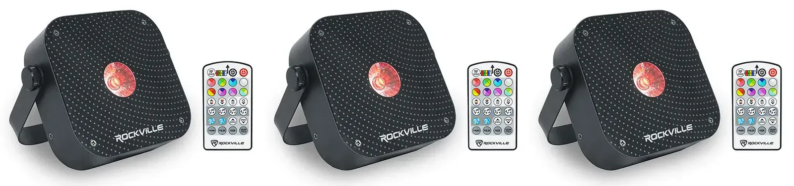Светодиодный прибор Rockville MINI RF1 V3 Black (3 штуки)