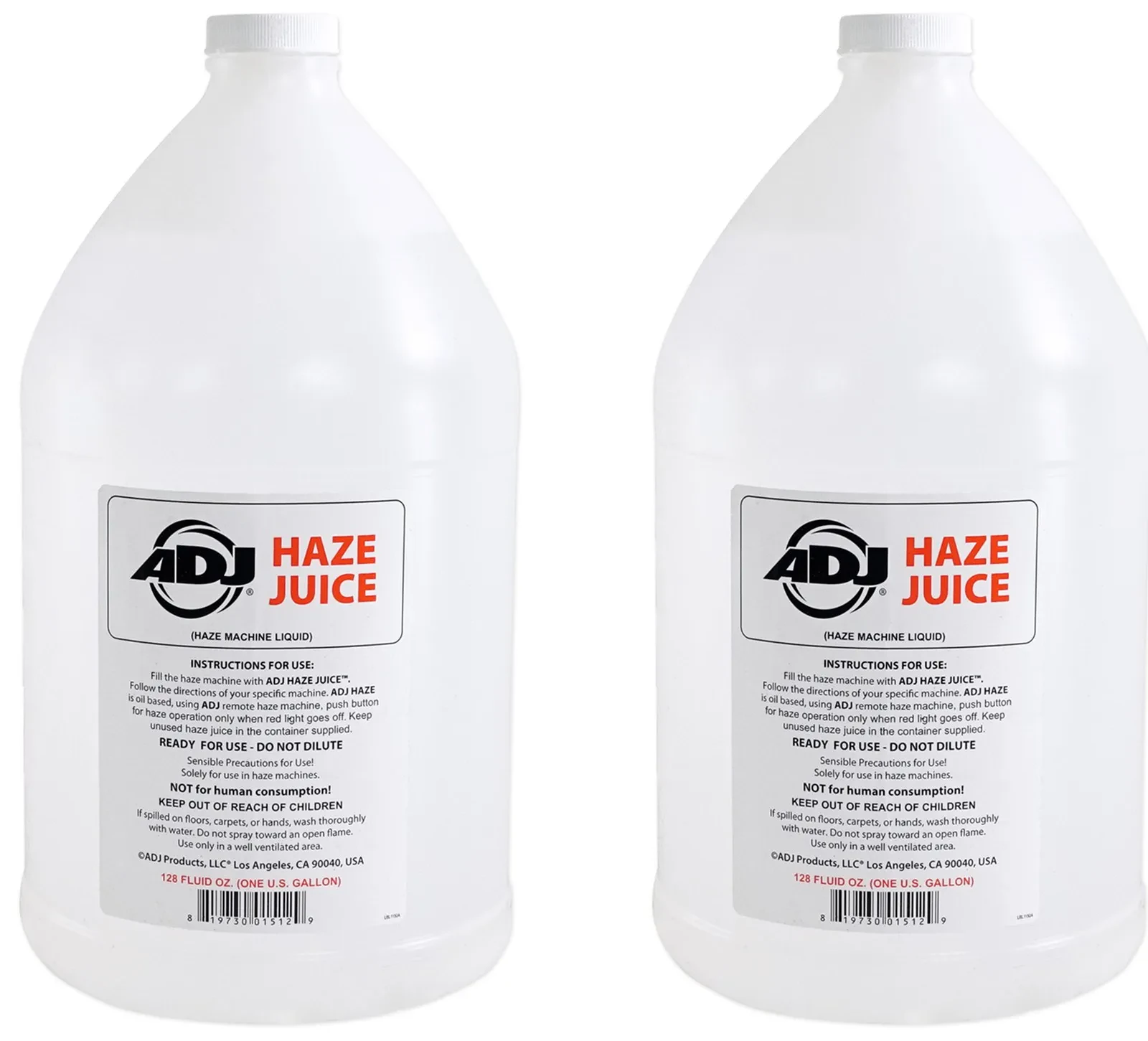 (2) American DJ ADJ Haze Fluid Juice Liquid Gallons