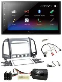 Pioneer USB Bluetooth DAB 2DIN Lenkrad Autoradio für Hyundai Santa Fe 4 Schalter