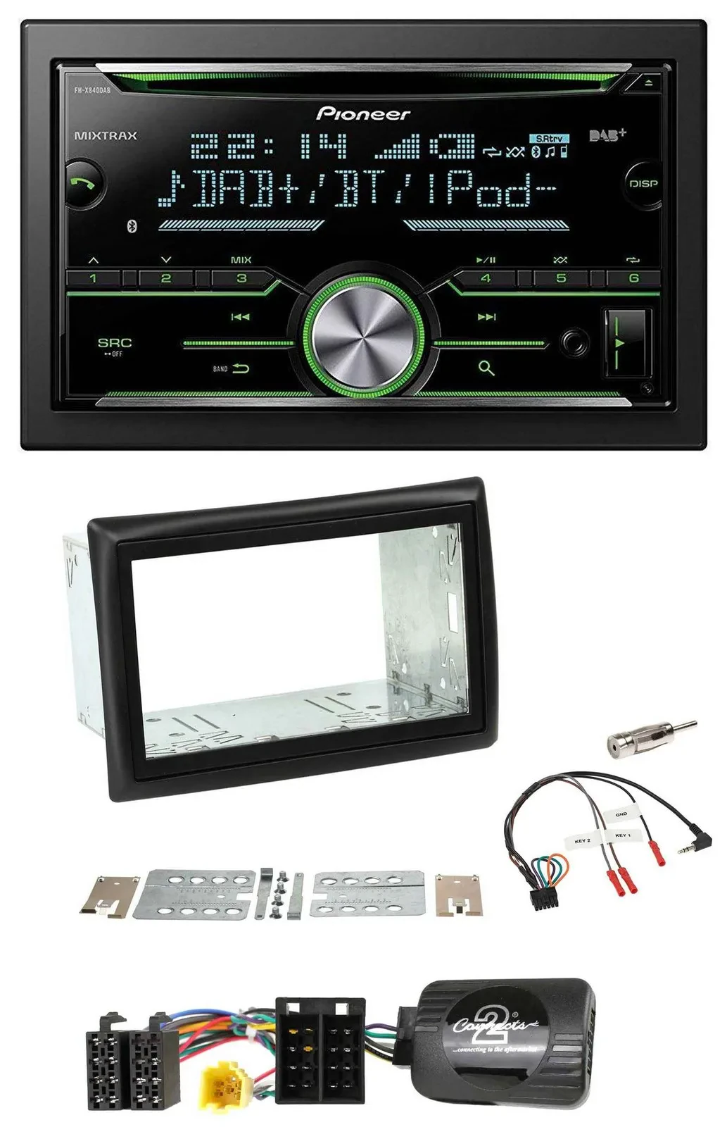 Pioneer Bluetooth Lenkrad DAB 2DIN USB CD Autoradio für Renault Megane II 2005-2