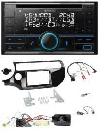 Автомагнитола Kenwood 2-DIN, CD, DAB, USB, Bluetooth, для Kia Rio UB (2017–2023), поддержка управления на руле