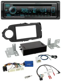 Kenwood Lenkrad Bluetooth DAB USB CD Autoradio für Toyota Yaris ab 2014 schwarz