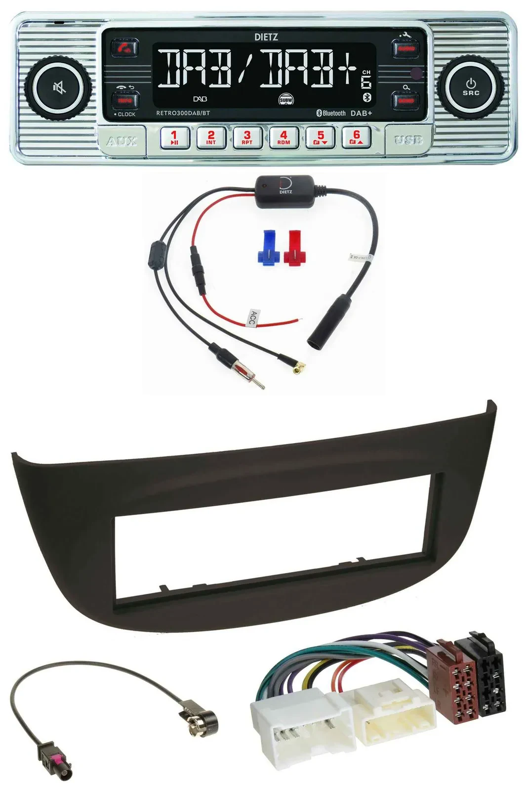 Dietz DAB USB MP3 Bluetooth Autoradio für Renault Twingo ab 2012 schwarz