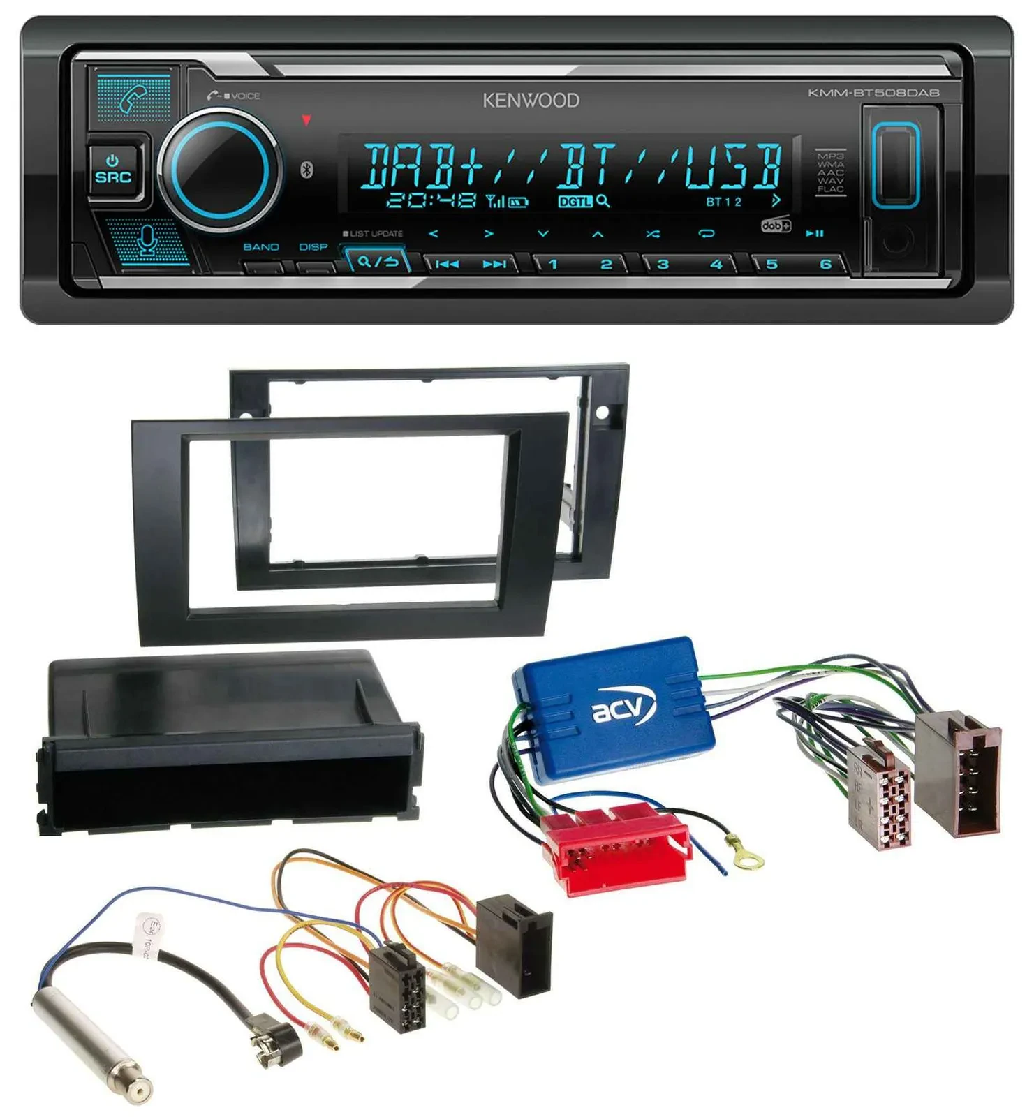 Kenwood Bluetooth MP3 DAB USB Autoradio für Audi A4 B6 B7 01-08 Symphony Aktivsy