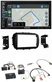 Автомагнитола для Fiat 500X Alpine 2DIN, DAB, TMC, Bluetooth, USB, управление с руля, навигация (с 2014)