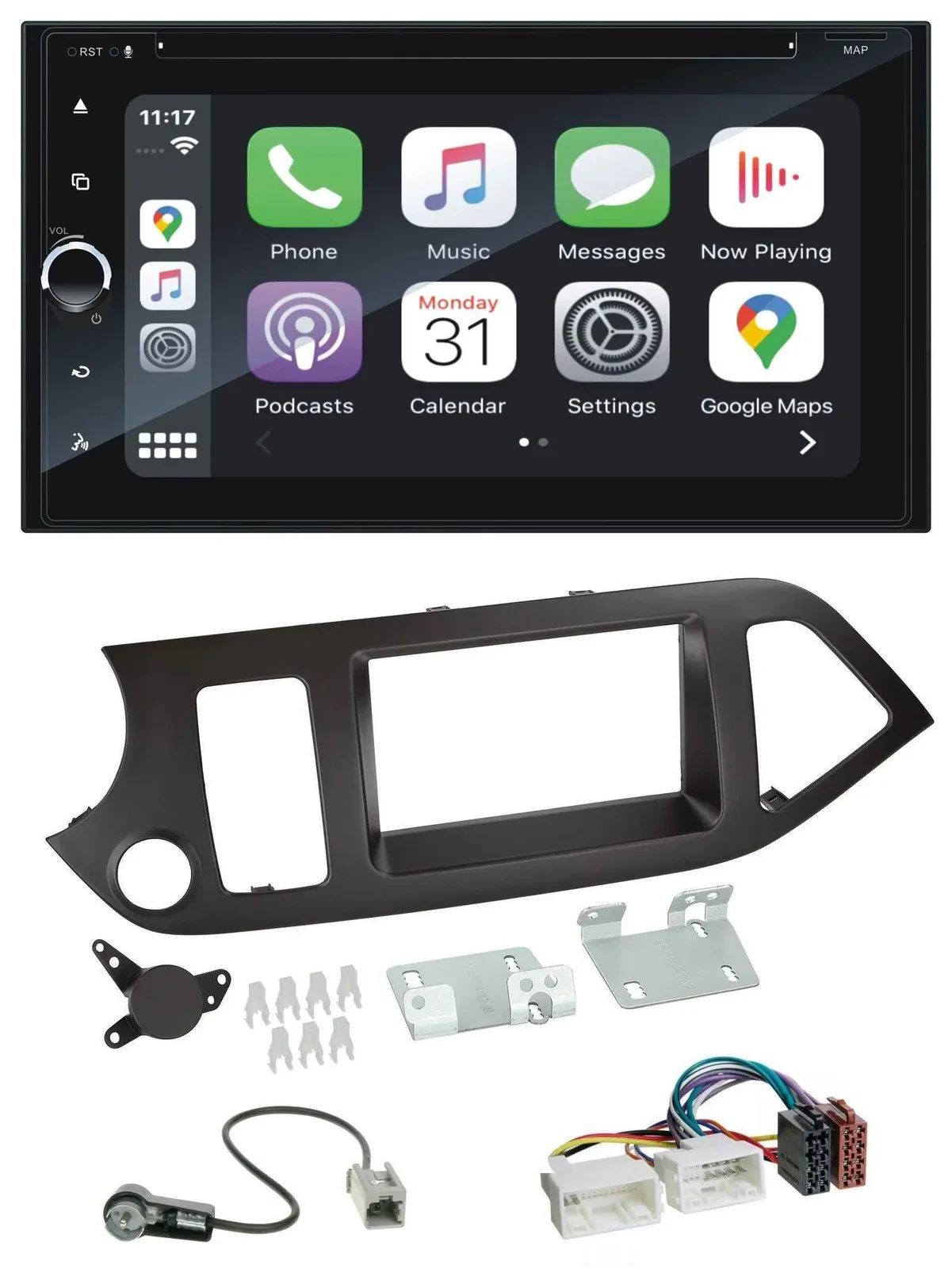 Автомагнитола Blaupunkt 2DIN Bluetooth DAB USB DVD MP3 для Kia Picanto (с 2011)