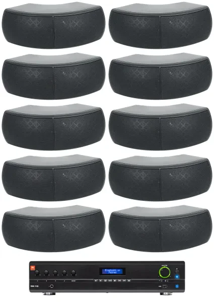 Настенная акустика JBL WET-D4 Black с усилителем (10 штук)